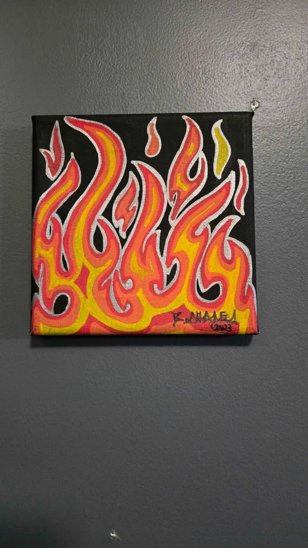 "Warm Flames" 6in x 6in Original
