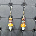 Golden Shrooms Glass - Earrings - (.925 Sterling Silver Hooks)