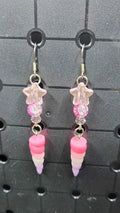 Pink Unicorn Horns - Earrings - (.925 Sterling Silver Hooks)