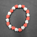 Red & White - Beaded Bracelet