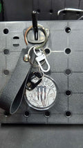 White Monster - Black Strap Key Chain