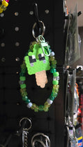 Green Popsicle Food - Perler - Wristlet Key Chain