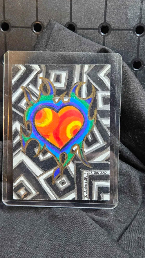 "Hearts on Fire" 2.5in x 3.5in - Original ACEO