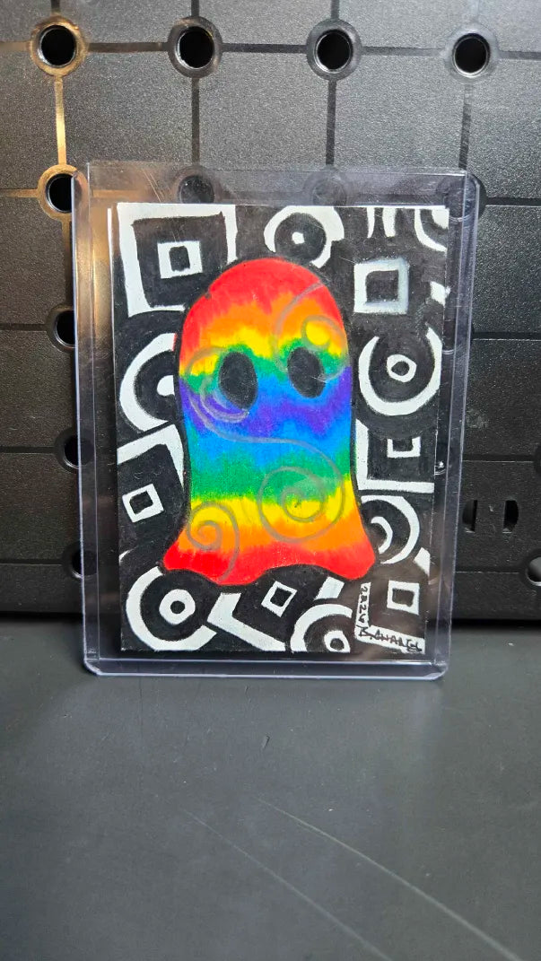 "Trippy Ghost" 2.5in x 3.5in - Original ACEO