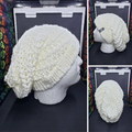 White Snow Sparkle - Spiral Slouchy - Adult / Teen Knitted Hat (Copy)