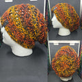Flames & Black Sparkle - Spiral Slouchy - Adult / Teen Knitted Hat