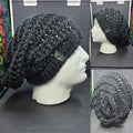 Black - Spiral Slouchy - Adult / Teen Knitted Hat