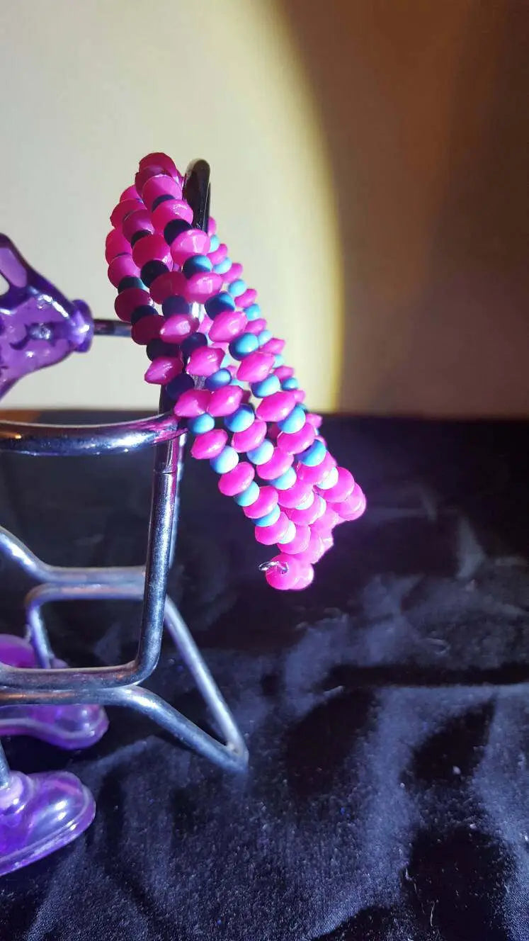 Neon Pink & Blue - Memory Wire Bracelet