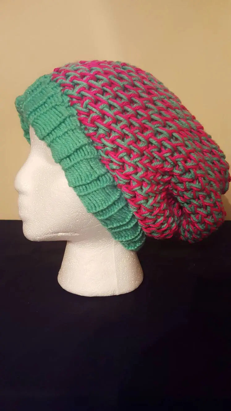 Watermelon - Figure 8 Slouchy - Adult/Teen Knitted Hat