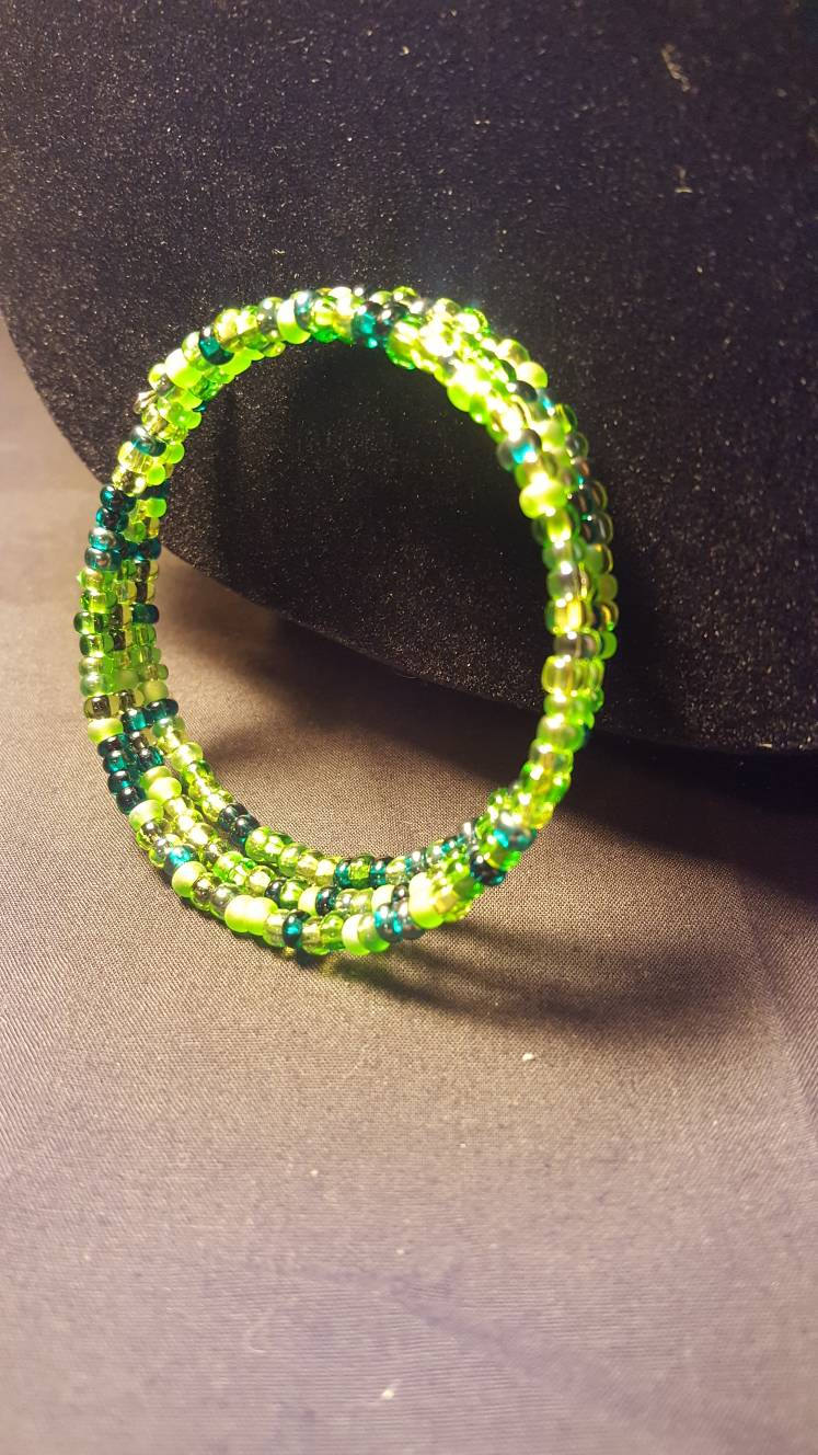 Deep Green - Memory Wire Bracelet