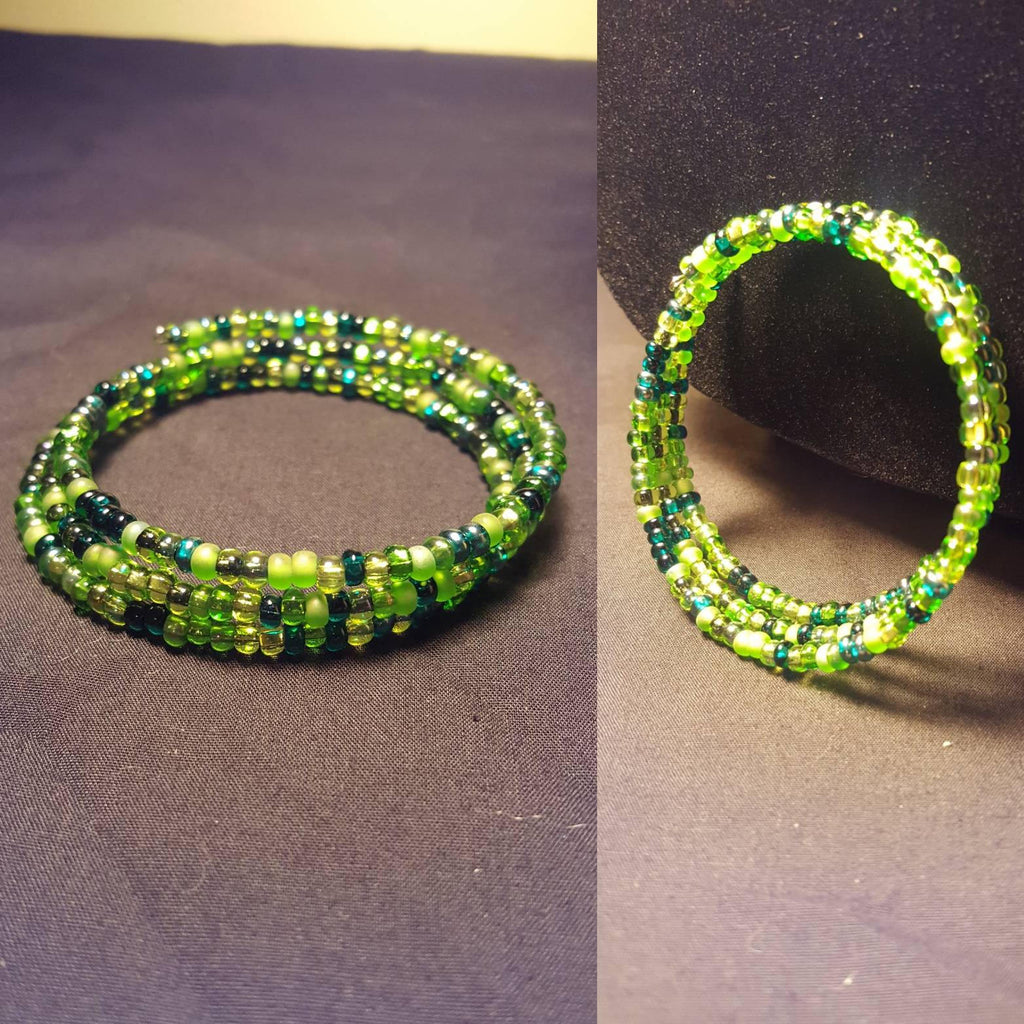 Deep Green - Memory Wire Bracelet