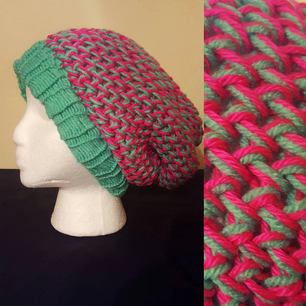 Watermelon - Figure 8 Slouchy - Adult/Teen Knitted Hat