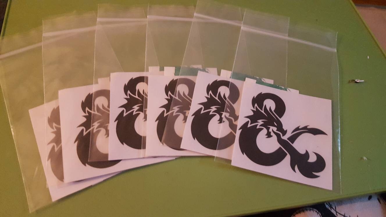 Dungeons & Dragons - Vinyl Decals - 3 inches by 3 inches