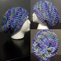 Grape Wildflower - Spiral Slouchy - Adult / Teen Knitted Hat