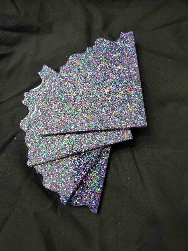 Purple Star Dust - Resin Coasters - Set of 4