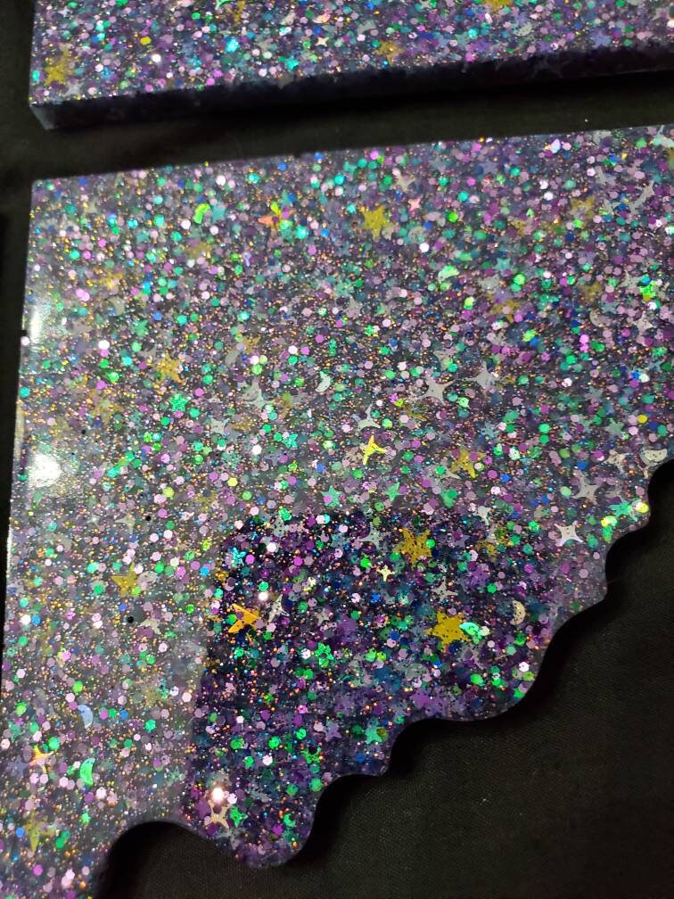 Purple Star Dust - Resin Coasters - Set of 4