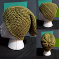 Green Moss - Slouchy Double Wall Beanie - Adult / Teen Knitted Hat