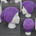 Purple Sparkle - Slouchy Double Wall Beanie - Adult / Teen Knitted Hat