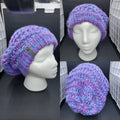Grape & Amethyst - Spiral Slouchy - Adult / Teen Knitted Hat