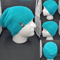 Aqua - Slouchy Double Wall Beanie - Adult / Teen Knitted Hat