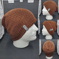 Chocolate - Slouchy Double Wall Beanie - Adult / Teen Knitted Hat