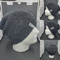 Black with Silver Sparkle - Slouchy Double Wall Beanie - Adult / Teen Knitted Hat
