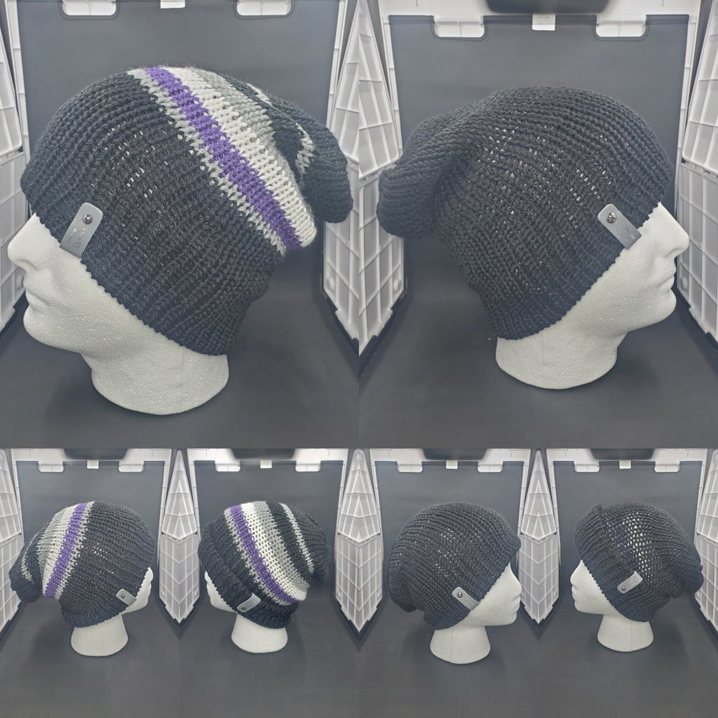 Ace Pride with Black - Reversible Beanie - Adult / Teen Knitted Hat