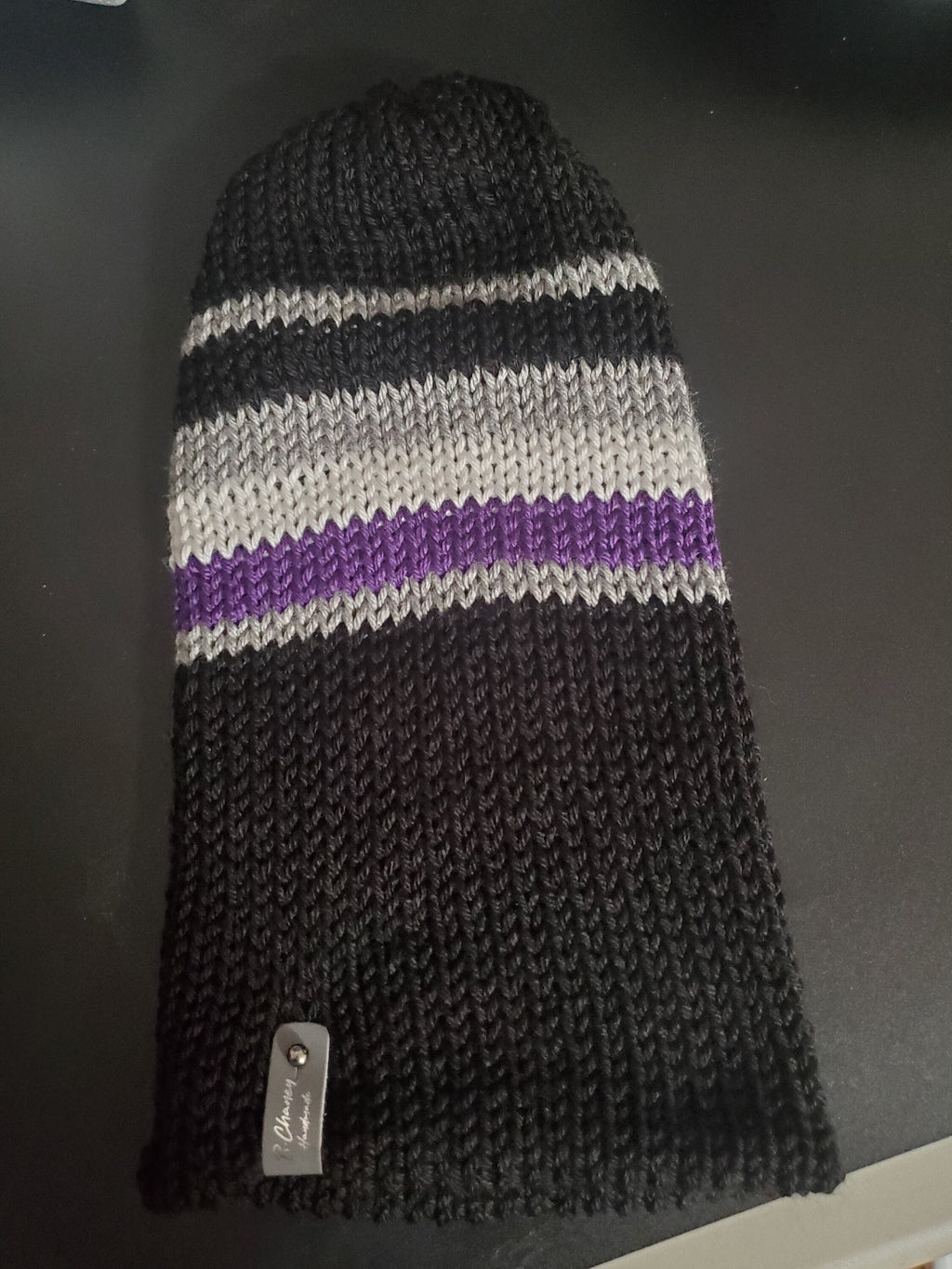 Ace Pride with Black - Reversible Beanie - Adult / Teen Knitted Hat