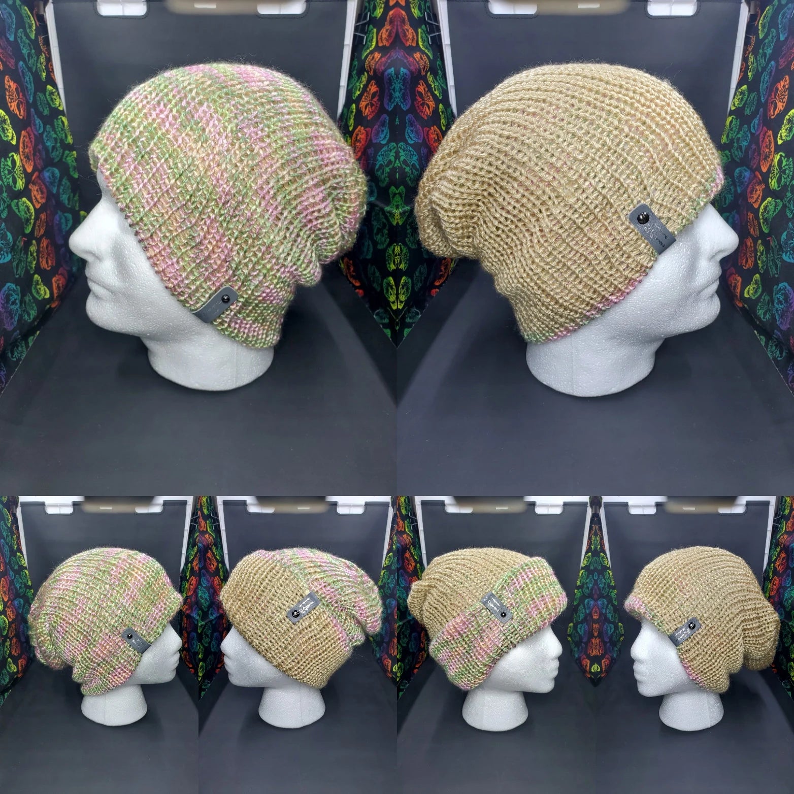 Bermudan Haze & Bone - Reversible Beanie - Adult / Teen Knitted Hat