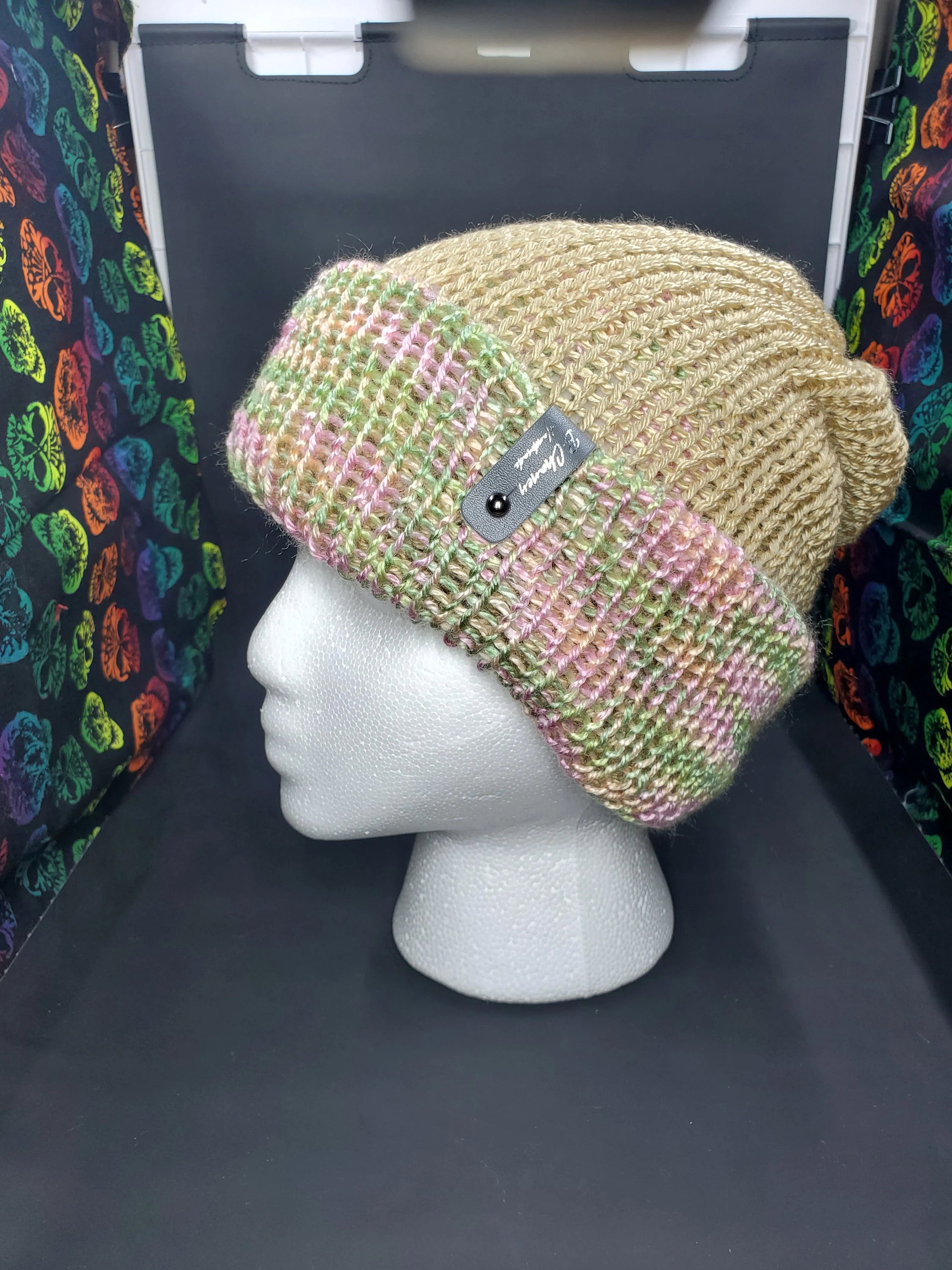 Bermudan Haze & Bone - Reversible Beanie - Adult / Teen Knitted Hat