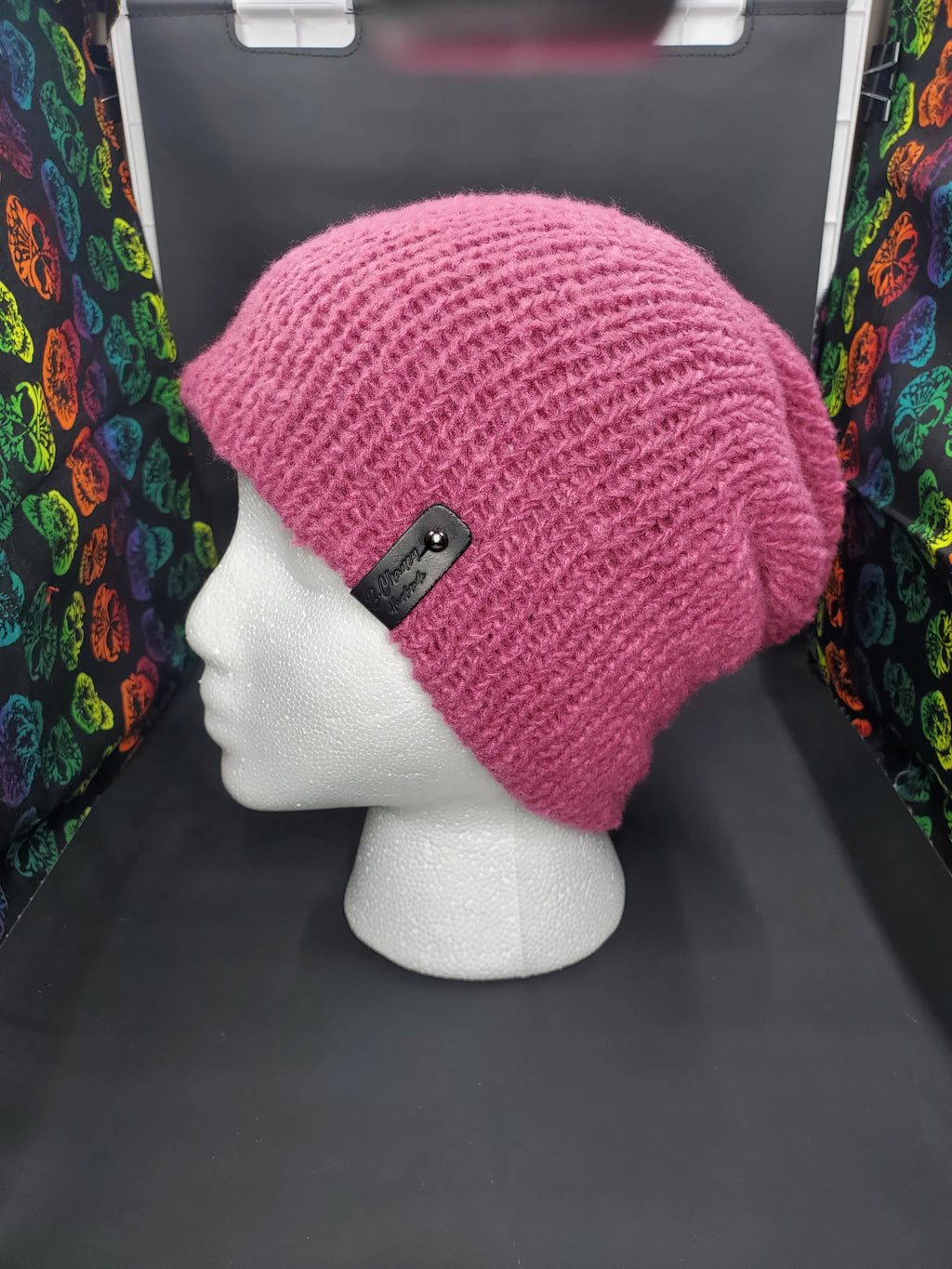 Raspberry Cloud - Slouchy Double Wall Beanie - Adult / Teen Knitted Hat