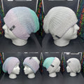 Cool Pastel Sparkles & White - Reversible Beanie - Adult / Teen Knitted Hat