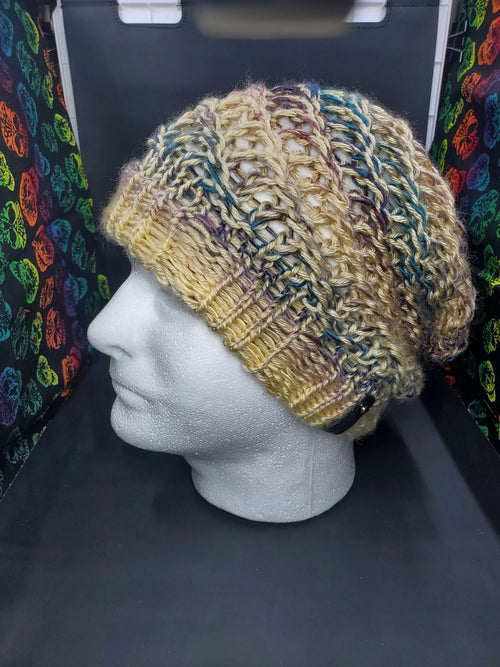 Bone & Tealberry - Spiral Slouchy - Adult / Teen Knitted Hat