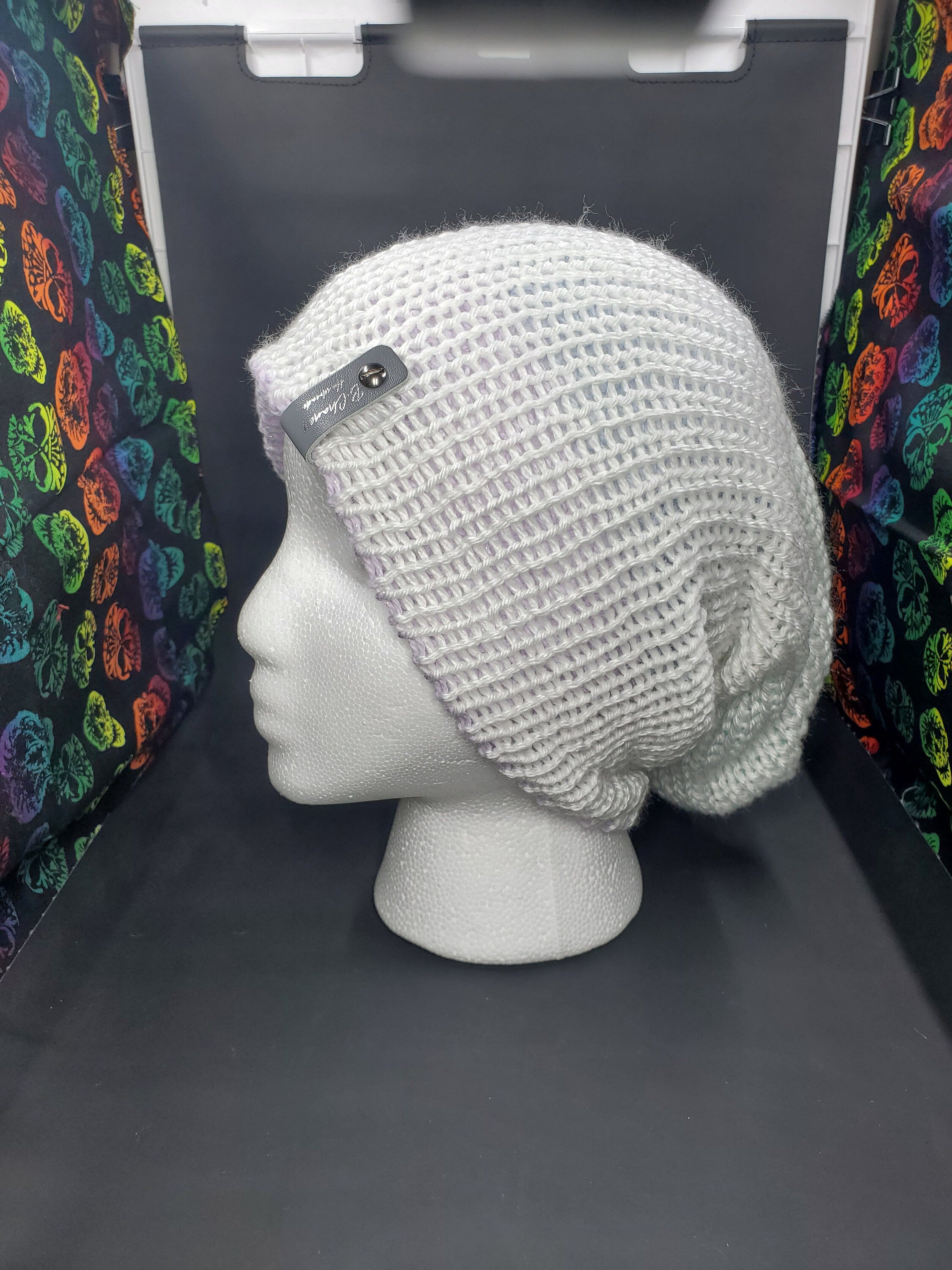 Cool Pastel Sparkles & White - Reversible Beanie - Adult / Teen Knitted Hat