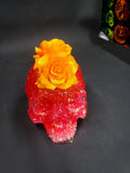 Peachy Pink - Rose Resin Skull