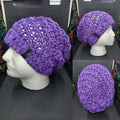 Grape & Purple Sparkle - Spiral Slouchy - Adult / Teen Knitted Hat