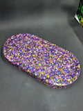 Purple Glitter Vomit - Oval Tray