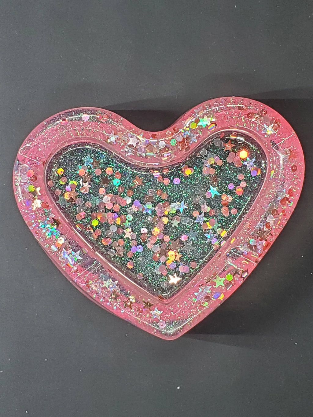 Pink Mesh Glitter - Heart Ash Tray