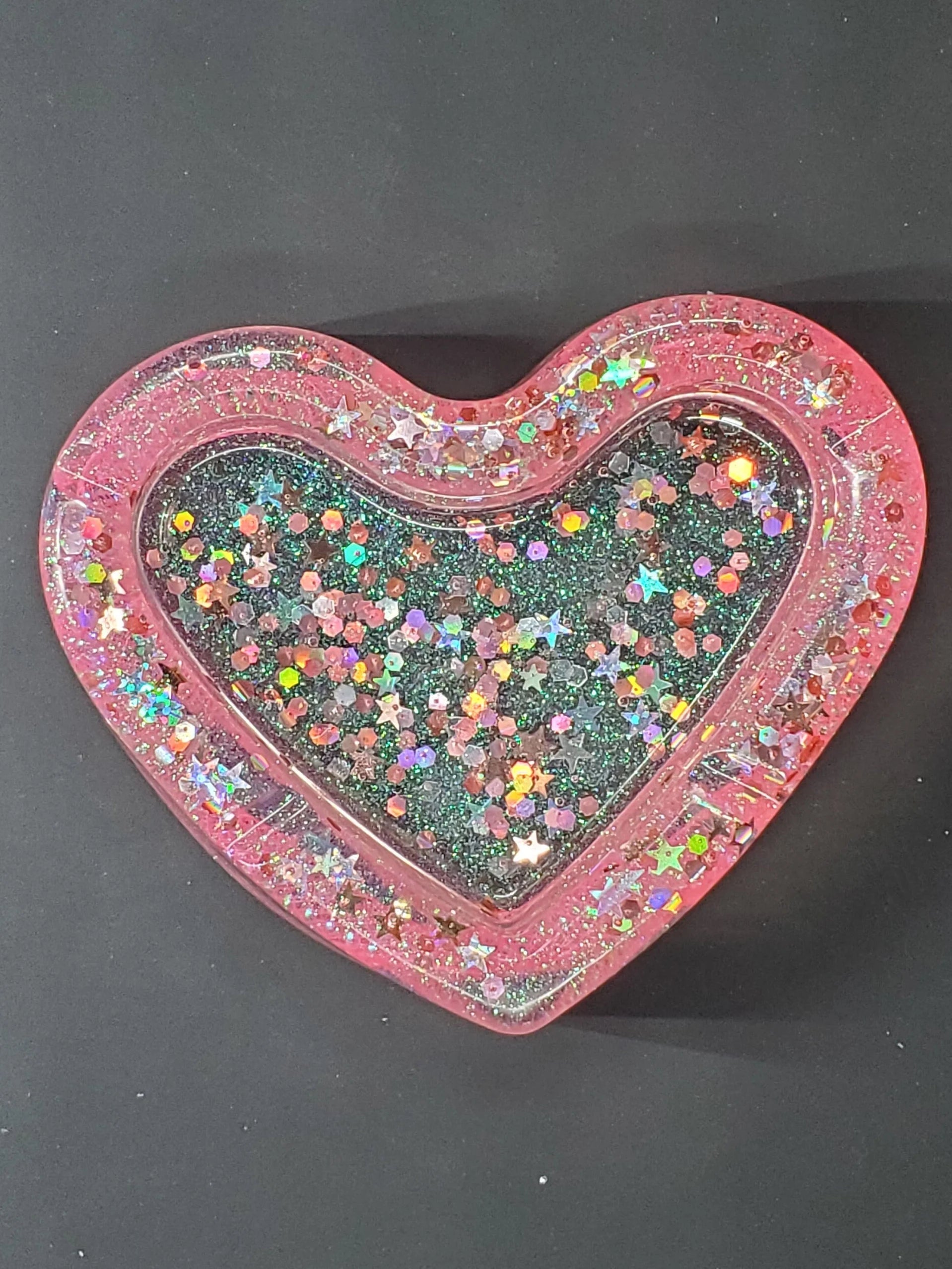 Pink Mesh Glitter - Heart Ash Tray