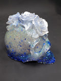Icy Blue - Rose Resin Skull