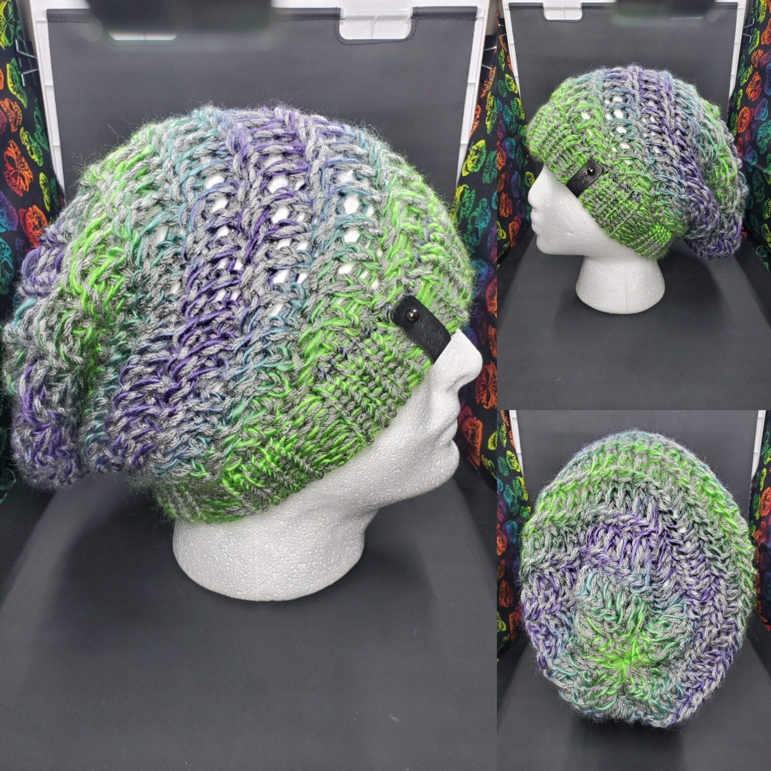 Juniper & Slate Sparkle - Spiral Slouchy - Adult / Teen Knitted Hat