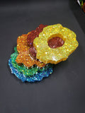 Rainbow Geodes - Resin Coasters - Set of 5