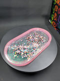 Pink Glitter Mess - Oval Tray