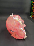 Glitter Pink Mesh with Pearly Bling - Basic Resin Skull