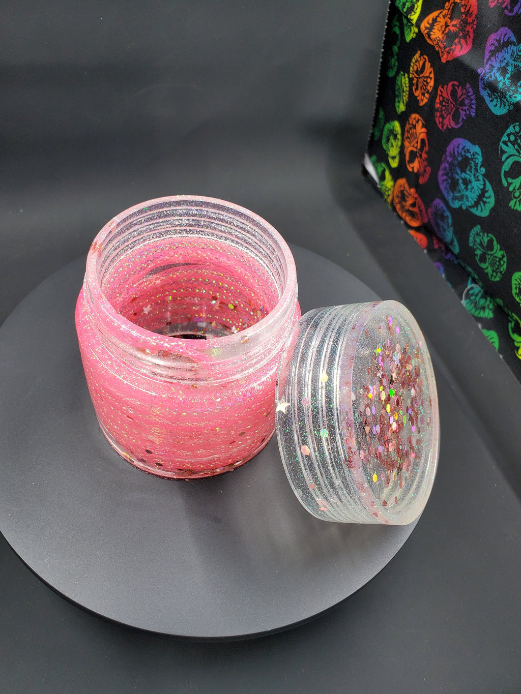 Pink Mesh Glitter - Resin Jar - B Grade