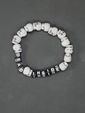Dead Inside - White Skull - Beaded Bracelet