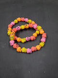 Warm Tones Skull - Beaded Bracelet