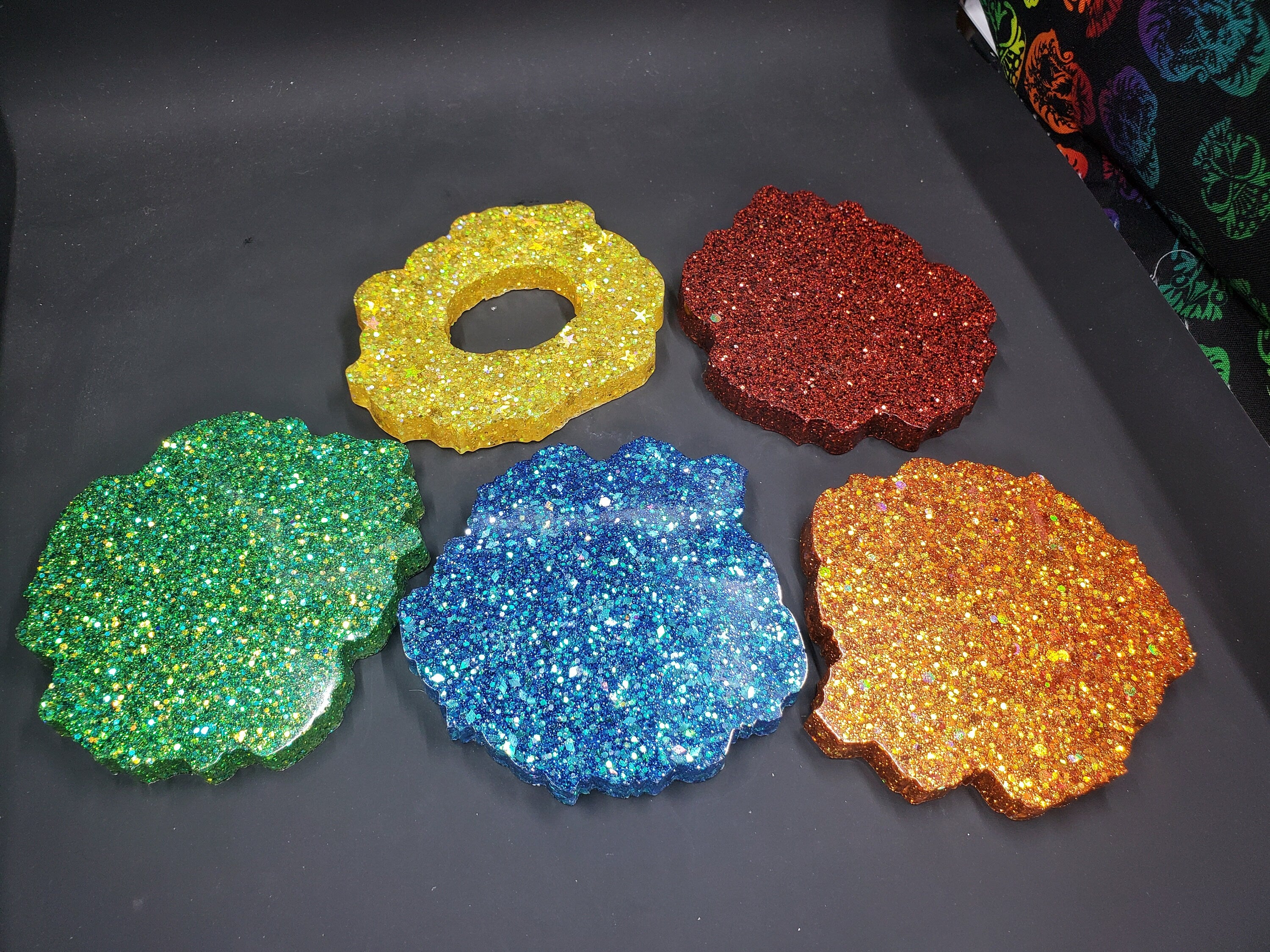 Rainbow Geodes - Resin Coasters - Set of 5