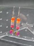 Lesbian Pride Stacked Cracked Glass - Earrings - (.925 Sterling Silver Hooks)