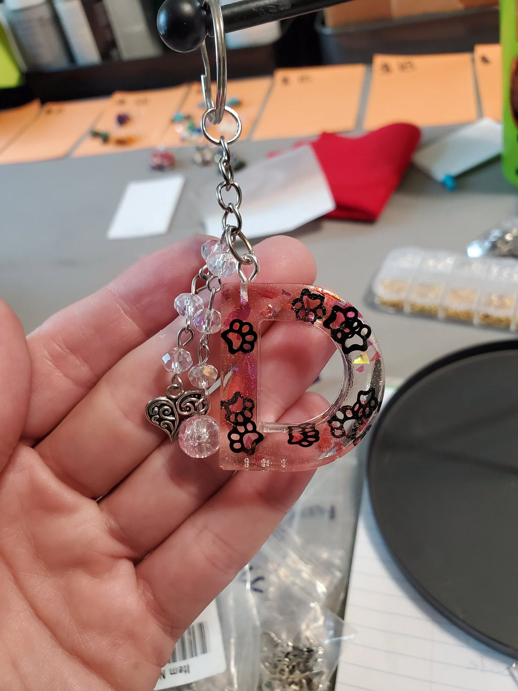 D - Pinky Paws - Resin Key Chain
